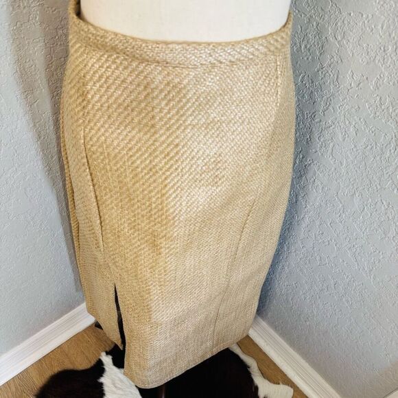 Antonio Melani The Style Bungalow Manana Raffia Midi Pencil Skirt, 12,‎ Tan NWT - Picture 6 of 15